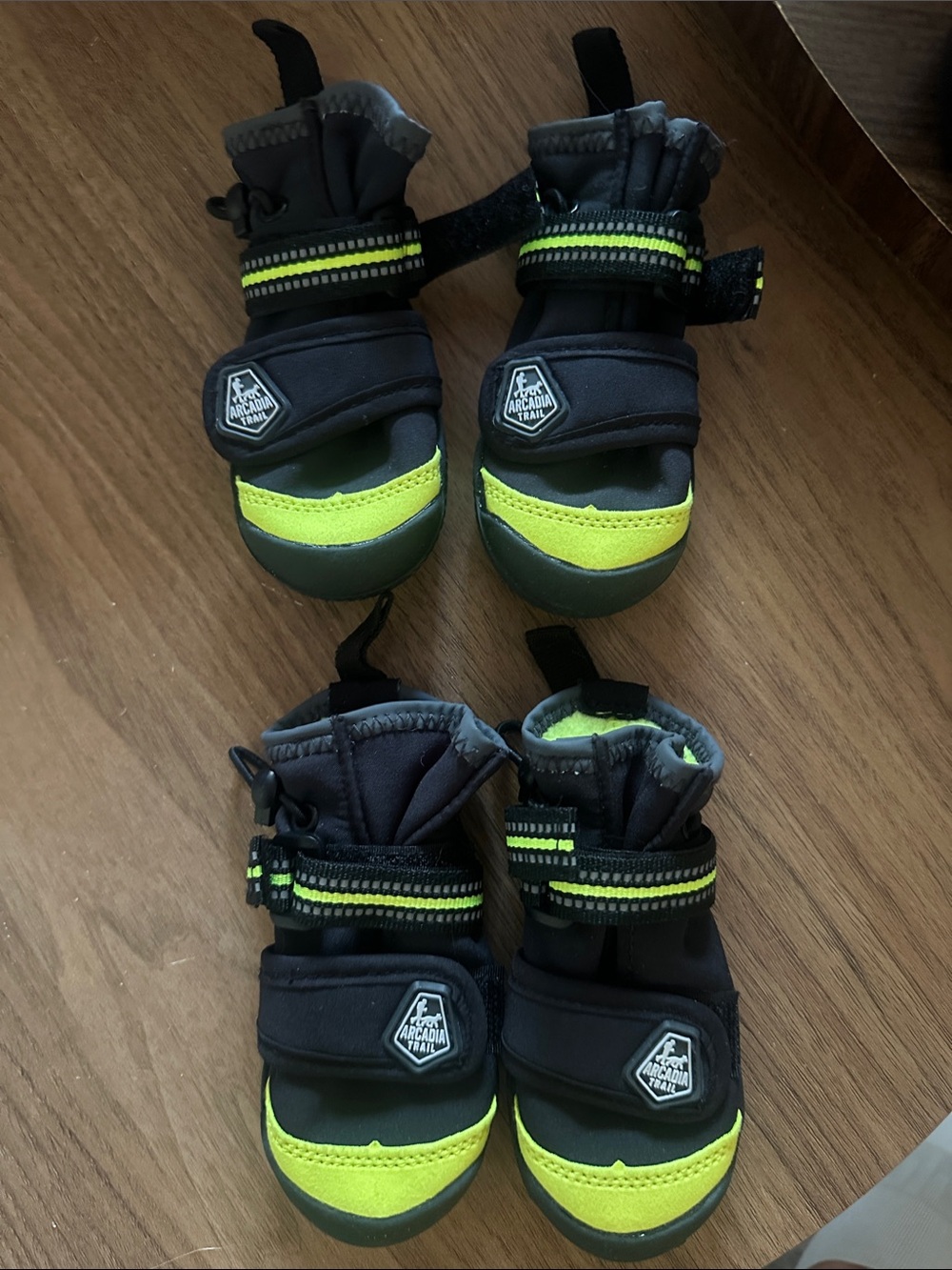 Arcadia Trail Reflective Neon Yellow & Black Dog Boots - 4 Pack